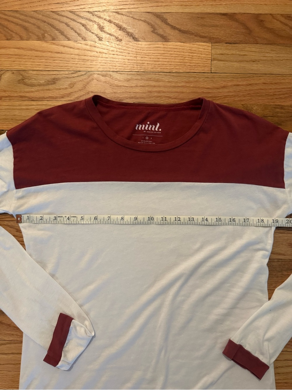 Burgundy Crewneck Graphic Tee by Mint. - Picture 4 of 5